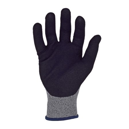 Azusa Safety Bluwolf 18 ga. ANSI A4 Cut Resistant Gray Gloves, Black Sandy Foam Nitrile Palm Coating, L BW4080